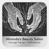 Massage Therapy Heilung Hände Energie Wellness-Cen Quadratischer Aufkleber (Vorderseite)