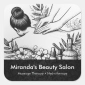 Massage Therapy Heilung Hände Energie Wellness-Cen Quadratischer Aufkleber (Vorderseite)