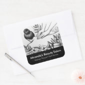 Massage Therapy Heilung Hände Energie Wellness-Cen Quadratischer Aufkleber (Umschlag)