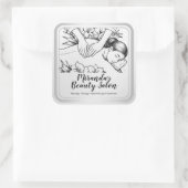 Massage Therapy Heilung Hände Energie Wellness-Cen Quadratischer Aufkleber (Tasche)