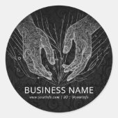 Massage Therapy Heilung Hände Energie Wellness-Cen Runder Aufkleber (Vorderseite)
