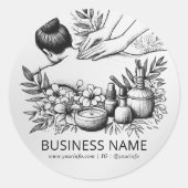 Massage Therapy Heilung Hände Energie Wellness-Cen Runder Aufkleber (Vorderseite)