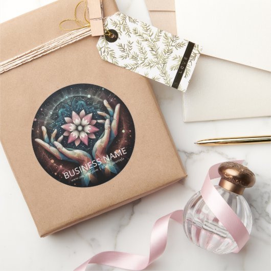 Massage Therapy Heilung Hände Energie Wellness-Cen Runder Aufkleber (Schenken)