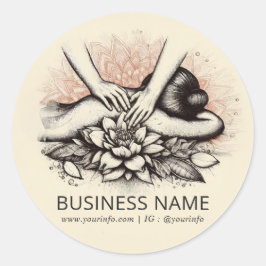 Massage Therapy Heilung Hände Energie Wellness-Cen Runder Aufkleber