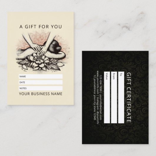 Massage Therapy Heilung Hände Energie Wellness-Cen Terminkarte (Vorne/Hinten)