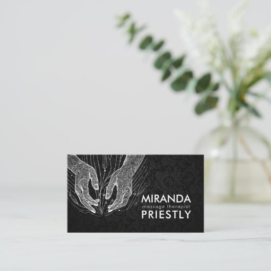 Massage Therapy Heilung Hände Energie Wellness-Cen Visitenkarte (Stehend Vorderseite)