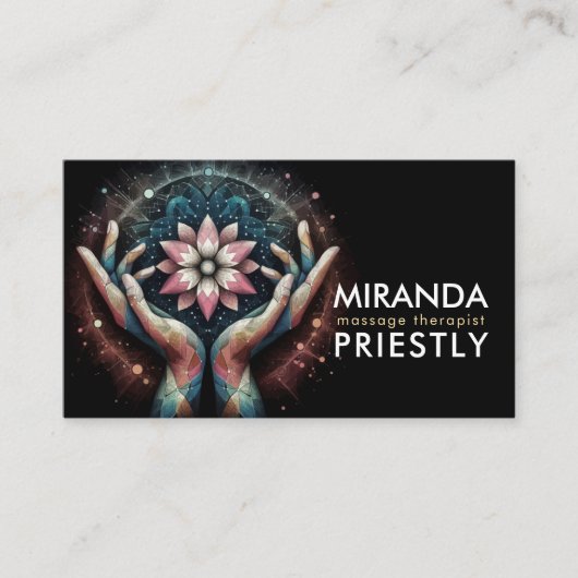 Massage Therapy Heilung Hände Energie Wellness-Cen Visitenkarte (Vorderseite)