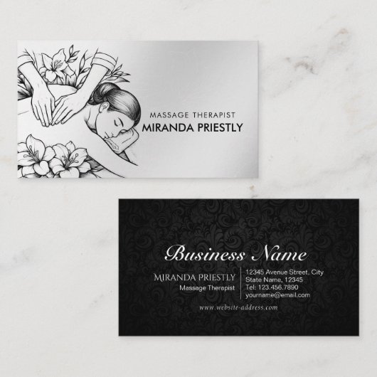 Massage Therapy Heilung Hände Energie Wellness-Cen Visitenkarte (Vorne/Hinten)