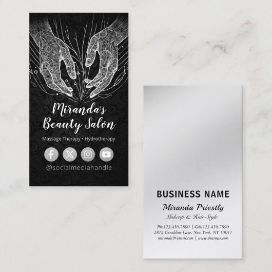 Massage Therapy Heilung Hände Energie Wellness-Cen Visitenkarte (Vorne/Hinten)