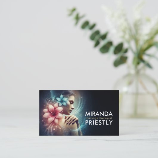 Massage Therapy Heilung Hände Energie Wellness-Cen Visitenkarte (Stehend Vorderseite)