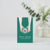 Massage Therapy Heilung Hände & Herz Aquamarin Visitenkarte (Stehend Vorderseite)