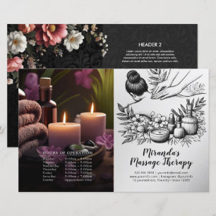 Massage Therapy Heilung Hände Preis Bifold Flyer