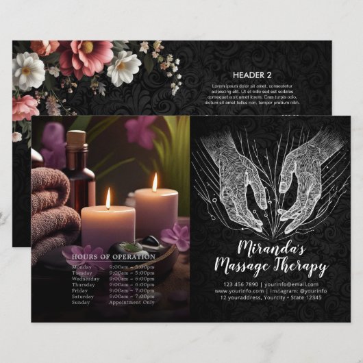 Massage Therapy Heilung Hände Preis Bifold Flyer (Vorne/Hinten)