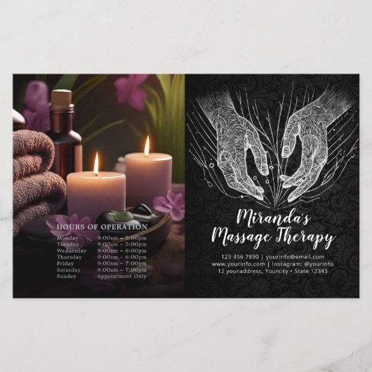 Massage Therapy Heilung Hände Preis Bifold Flyer (Vorderseite)