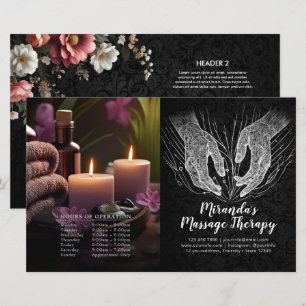Massage Therapy Heilung Hände Preis Bifold Flyer