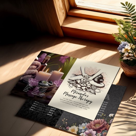 Massage Therapy Heilung Hände Preis Bifold Flyer