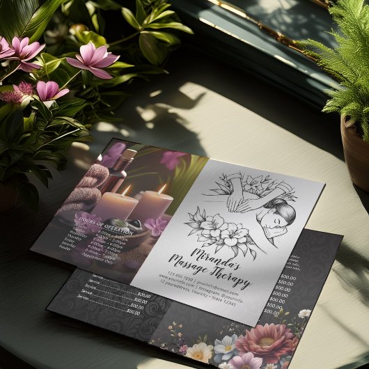 Massage Therapy Heilung Hände Preis falten Flyer