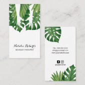Massage Therapy Heilung Hände Tropische Blätter We Visitenkarte (Vorne/Hinten)