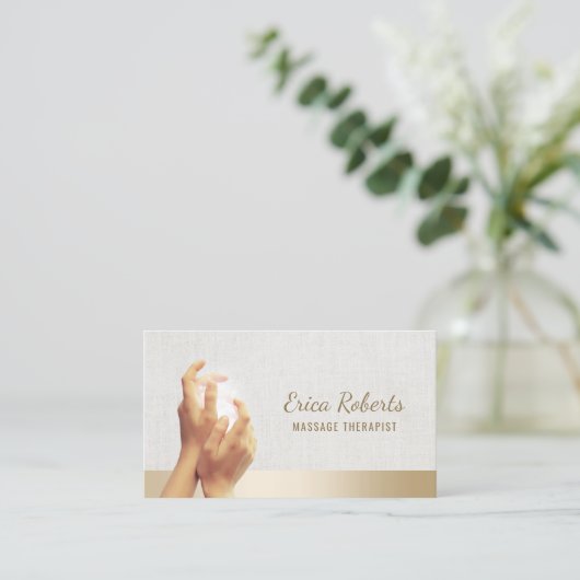 Massage Therapy Heilung Hände Wellness-Center Erne Terminkarte (Stehend Vorderseite)