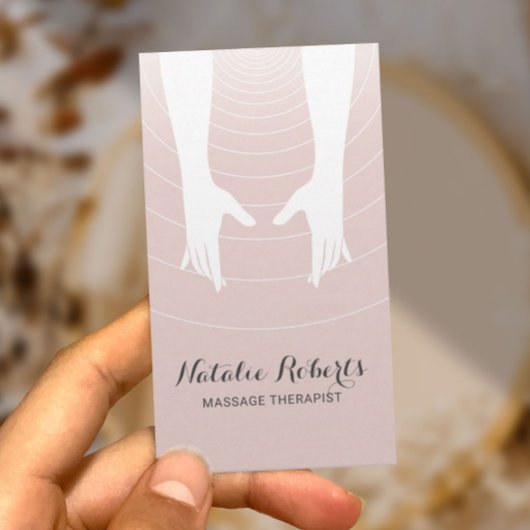 Massage Therapy Heilung Hände Wellness-Center Rosa Visitenkarte