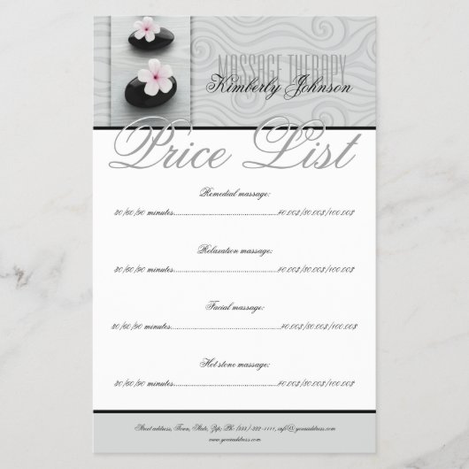 Massage Therapy Relaxation Wellness-Center Center  Flyer (Vorne)