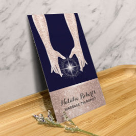 Massage Therapy Rose Gold Healing Hands Wellness-C Visitenkarte