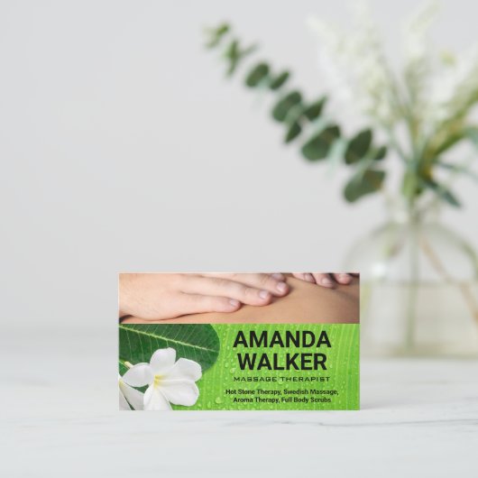 Massage Therapy Session | Blume Terminkarte (Stehend Vorderseite)