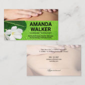 Massage Therapy Session | Blume Terminkarte (Vorne/Hinten)