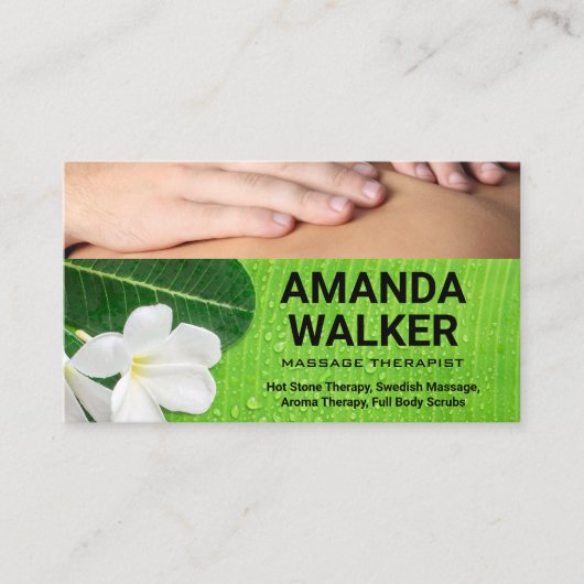 Massage Therapy Session | Blume Terminkarte (Vorderseite)