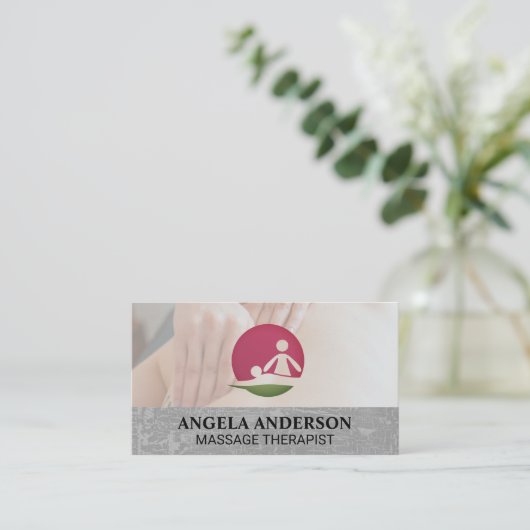 Massage Therapy Session | Logo Visitenkarte (Stehend Vorderseite)