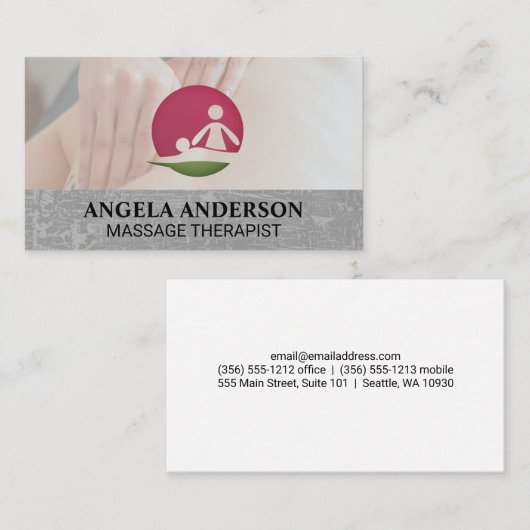 Massage Therapy Session | Logo Visitenkarte (Vorne/Hinten)
