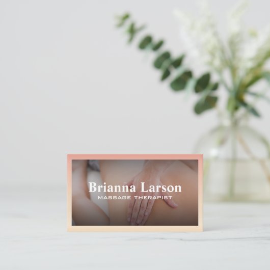 Massage Therapy Session | Rückenmassage Visitenkarte (Stehend Vorderseite)