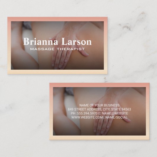 Massage Therapy Session | Rückenmassage Visitenkarte (Vorne/Hinten)