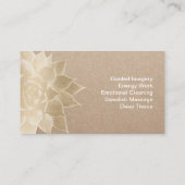 Massage Therapy Wellness-Center Gold Floral Rustik Visitenkarte (Rückseite)
