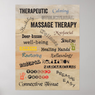 Massage Therapy Worte Poster Art