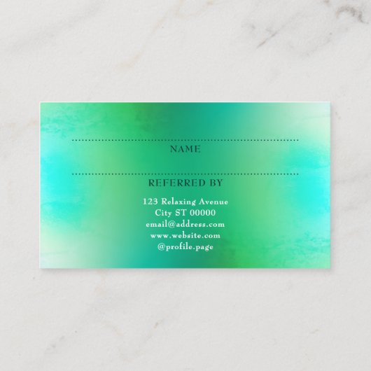 Massage- und Wellnessüberweisungskarte Empfehlungskarte (Rückseite)