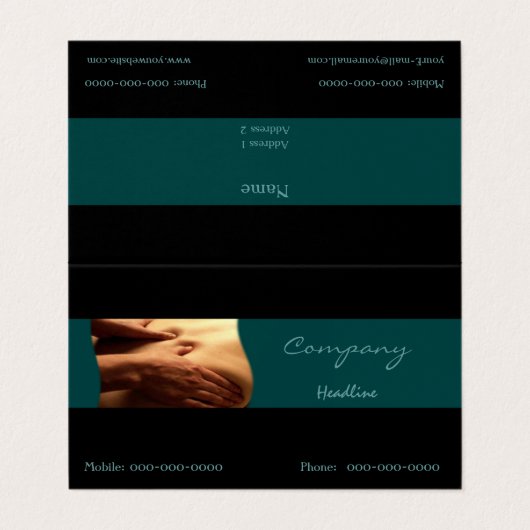 Massage Visitenkarten (Außenseite Aufgefaltet)