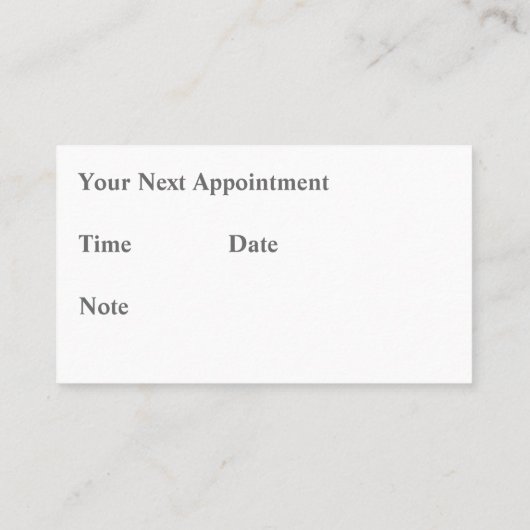 Massage-Visitenkarten Terminkarte (Rückseite)