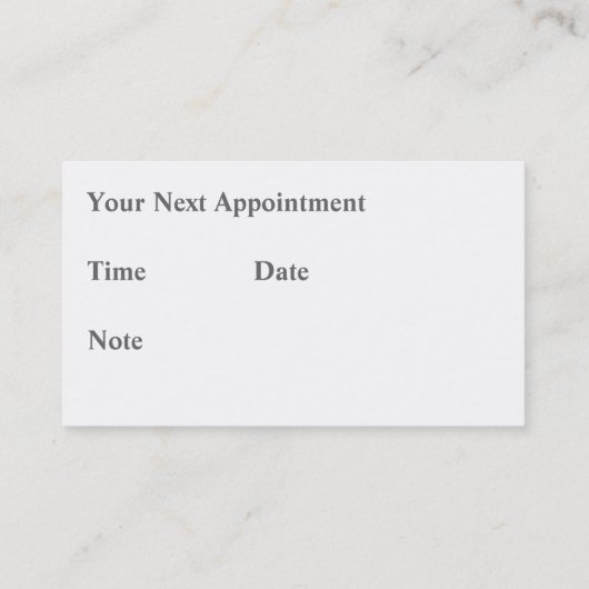 Massage-Visitenkarten Terminkarte (Rückseite)