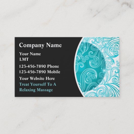 Massage-Visitenkarten Terminkarte (Vorderseite)