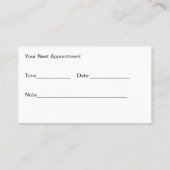 Massage-Visitenkarten Terminkarte (Rückseite)