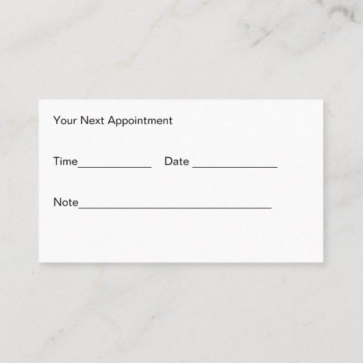 Massage-Visitenkarten Terminkarte (Rückseite)