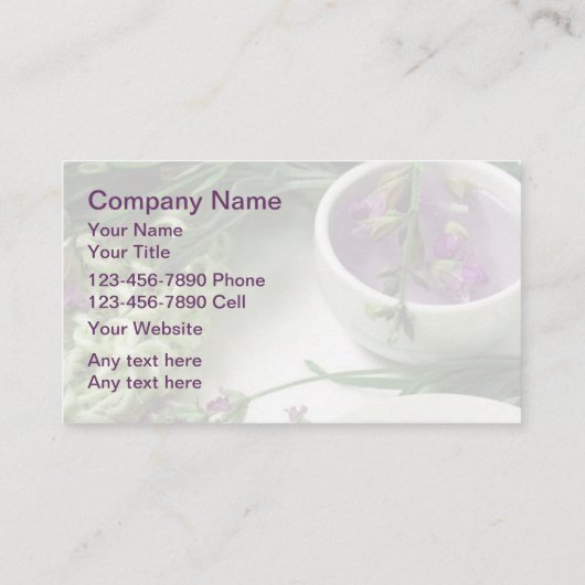 Massage-Visitenkarten Visitenkarte (Rückseite)