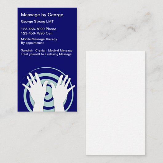Massage-Visitenkarten Visitenkarte (Vorne/Hinten)
