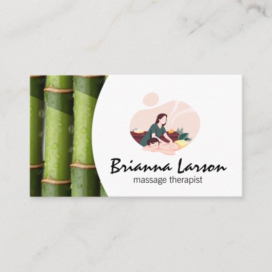 Massage-Wellness-Center | Bamboo Visitenkarte (Vorderseite)