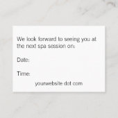 Massage Wellness-Center Salon Blumenstrauß Orchide Terminkarte (Rückseite)