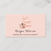 Massage Wellness-Center Wellness Beauty Rose Logo Terminkarte (Vorderseite)