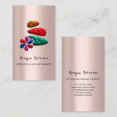 Massage Wellness-Center Wellness Floral Stone Logo Terminkarte (Vorne/Hinten)