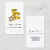 Massage Wellness-Center Wellness Floral Stone Logo Terminkarte (Vorne/Hinten)