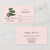 Massage Wellness-Center Wellness-Logo Blume Rose G Terminkarte (Vorne/Hinten)